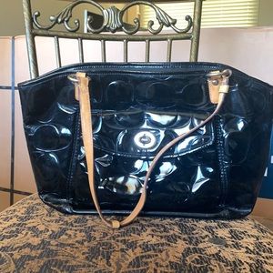Black Shiny Coach Purse